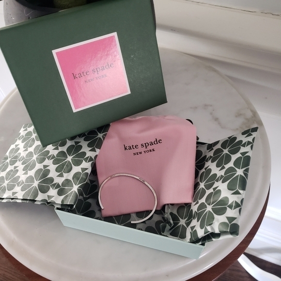 NIB Kate Spade Polished Sparkling Pave Crystal CZ Open End Cuff Bracelet Giftbox - Picture 2 of 8